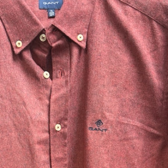 Gant Light Maroon 100% Cotton Button Down Long Sleeve Collared Shirt - Size XL - Picture 8 of 11